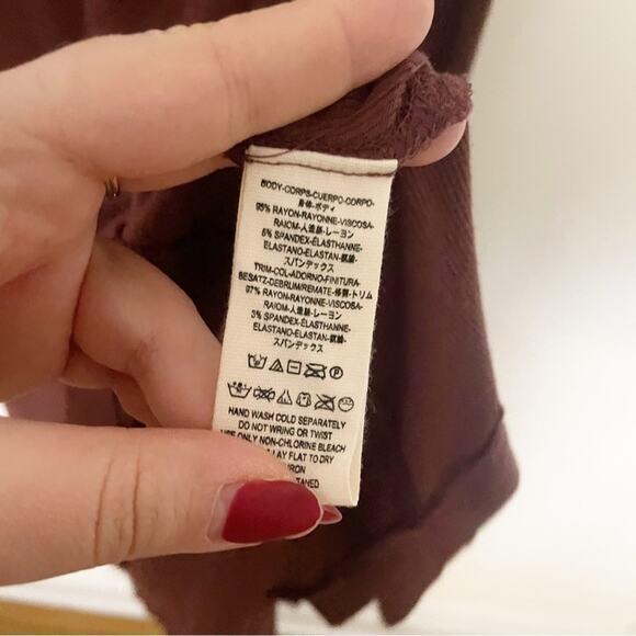 We The Free Care FP Pomegranate Colby Long Sleeve Tee Size S - Picture 6 of 8